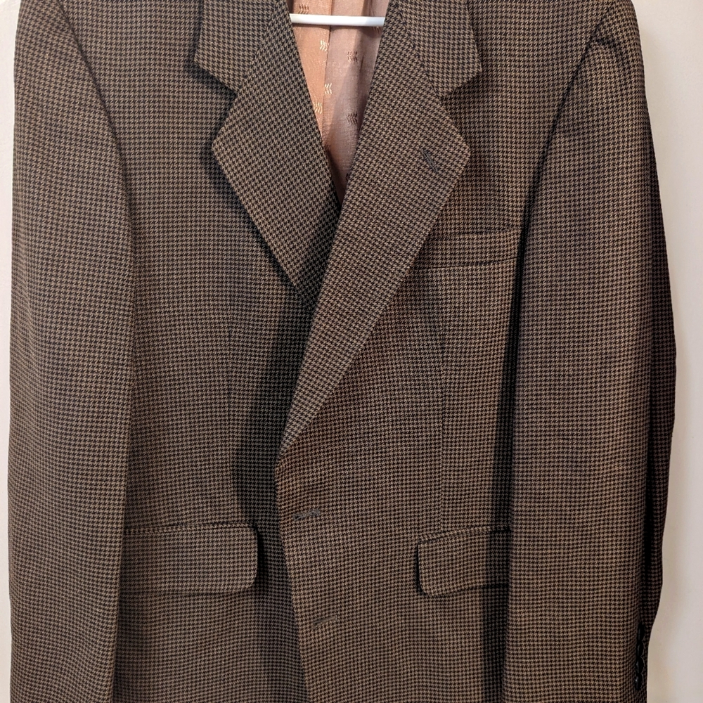 Men's Olive Houndstooth Blazer